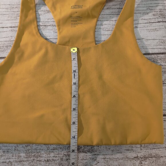 Girlfriend Collective Paloma Sports Bra Top Yellow Sculpting Stretch – Women’s M - Picture 4 of 6